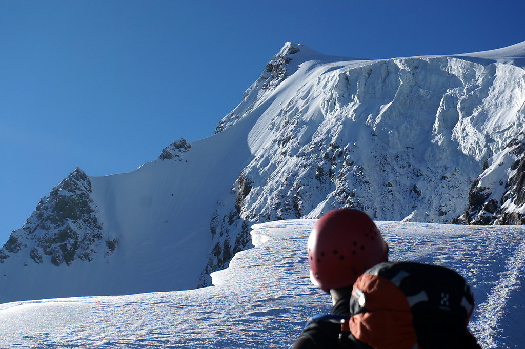 Dreierseilschaft in der Ortler Nordwand